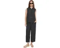 Рубашка с классическим воротником из органического льна Grid от Eileen Fisher