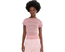 Футболка Free People Angelina Lace с кружевом и сеткой