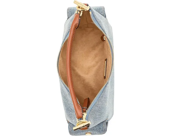 Маленькая плечевая сумка Lauren Ralph Lauren Blaike из денима с кожаными деталями
