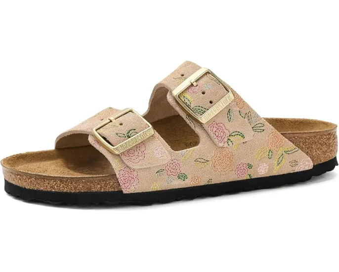 Сандалии Birkenstock Arizona Flower Print из замши с цветочным принтом