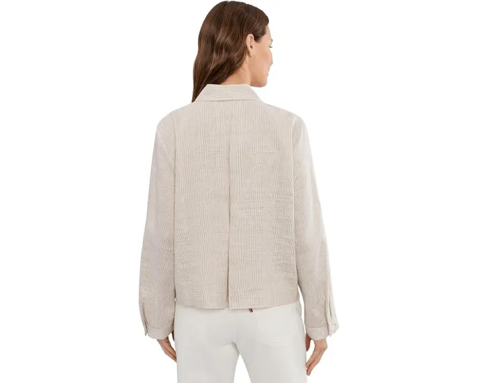 Куртка Eileen Fisher с воротником и полосками из органического льна