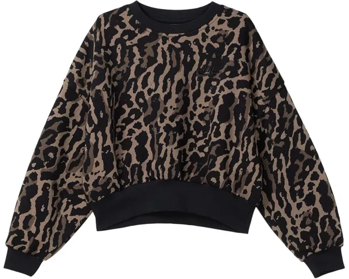 Детский худи Nike Kids Club Fleece Boxy с принтом камуфляж и свободным кроем