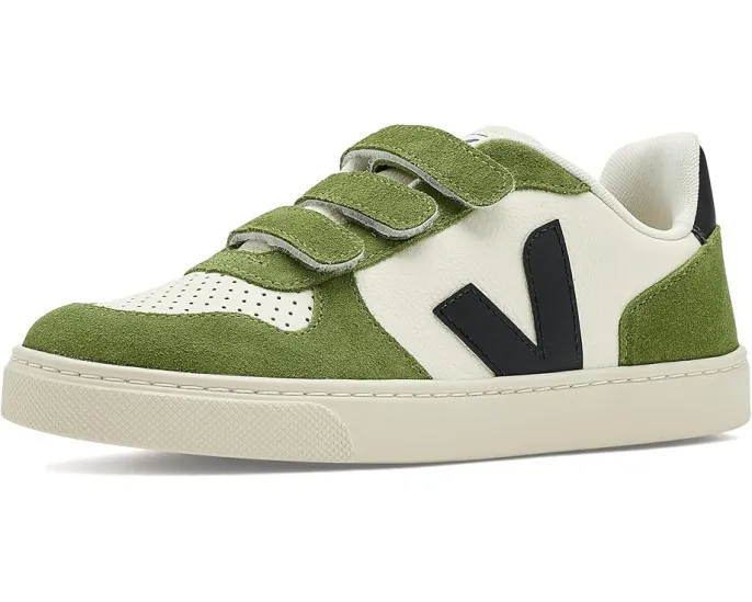 Детские кроссовки VEJA Small V-10 из экологичной кожи с застежками на липучках