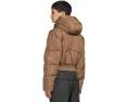 Короткая утепленная зимняя куртка adidas by Stella McCartney с капюшоном и ветрозащитой