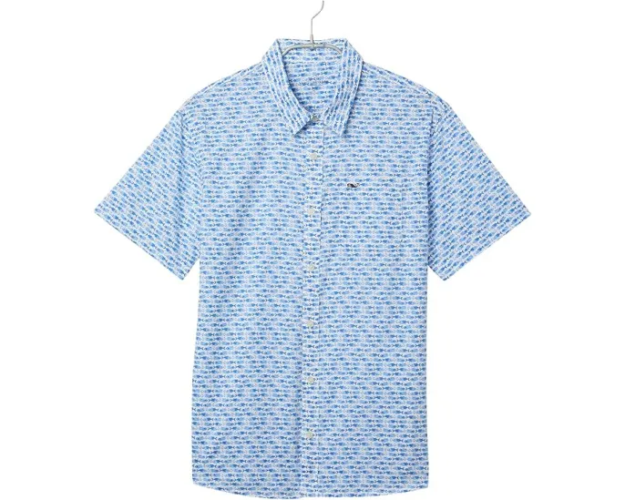 Рубашка Vineyard Vines Kids Printed Short Sleeve с коротким рукавом и принтом