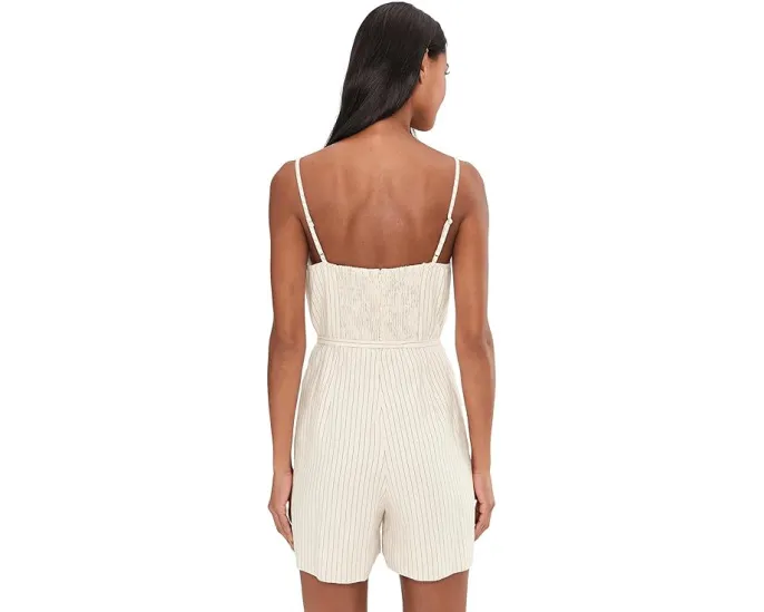 Madewell Smock Back Romper-Cotton Polyester с квадратным вырезом и регулируемыми бретелями