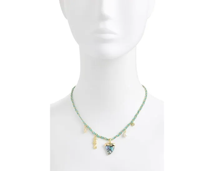 Кулон Kendra Scott Oleana с подвеской в виде морского конька на плетеном цепочке