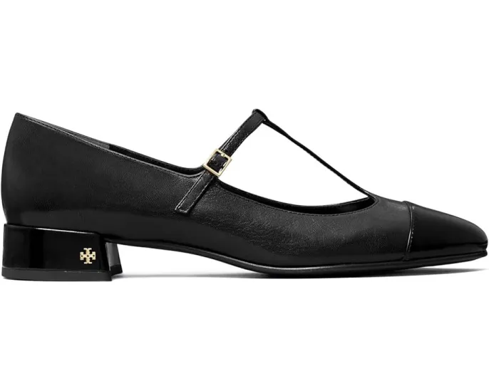 Балетки Tory Burch Cap-Toe T Strap 25MM на блочном каблуке