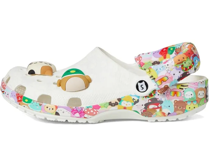 Классические кроксы Crocs с принтом Squishmallows и большими шармами