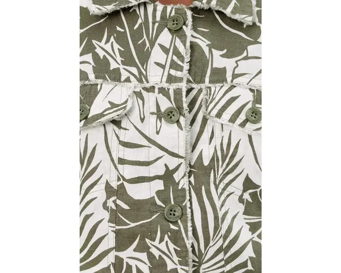 Куртка Tommy Bahama с цветочным принтом и необработанным краем из льна