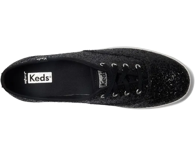 Кроссовки Keds Champion Glitter Lace Up с блестящим верхом и стелькой Softerra