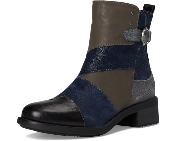 Ботильоны Swinger в patchwork дизайне из кожи и замши с боковой молнией David Tate