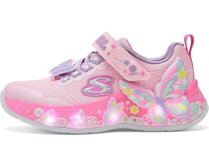 Детские кроссовки SKECHERS KIDS Butterfly Bliss со светящейся подошвой и стразами