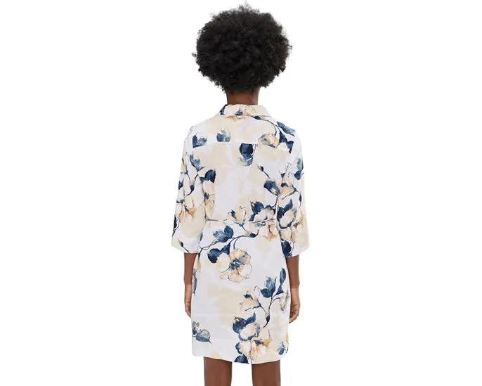 Платье-трапеция Tommy Bahama Beleza Blossom с рукавом 3/4 и воротником
