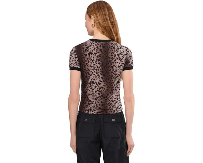 Приталенная футболка PUMA Essentials Graphics Leo Luxe с леопардовым принтом и стразами