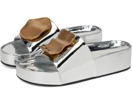 Сандалии Patos Mismatch Hammered Slide от Tory Burch с металлическим декором и платформой
