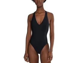 Цельный купальник Nike Hydralock Luxe V-neck с технологией Dri-FIT и защитой UPF 40+