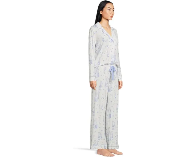 Пижамный комплект P.J. Salvage с длинными рукавами и контрастной отделкой