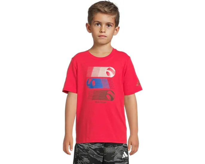 Футболка adidas Kids с принтом из мягкого хлопка для малышей и детей