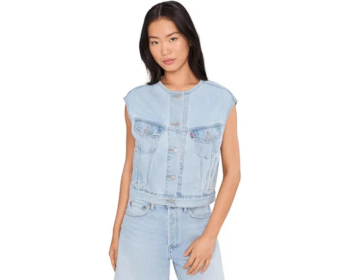 Levi's Premium безворотниковый жилет Collarless Shrunken 90s из хлопка и TENCEL Lyocell