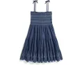 Smocked Eyelet Cotton Jersey Dress (Big Kid)