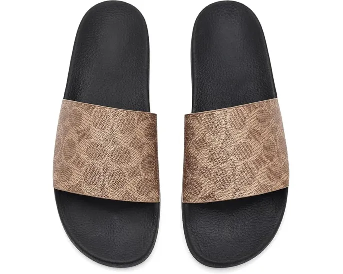 Сланцы Pool Slide In Signature Canvas COACH