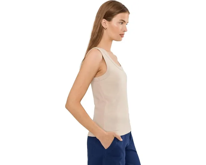 Топ NIC+ZOE Petite Perfect Knit Rib Scoop Tank с V-образным вырезом