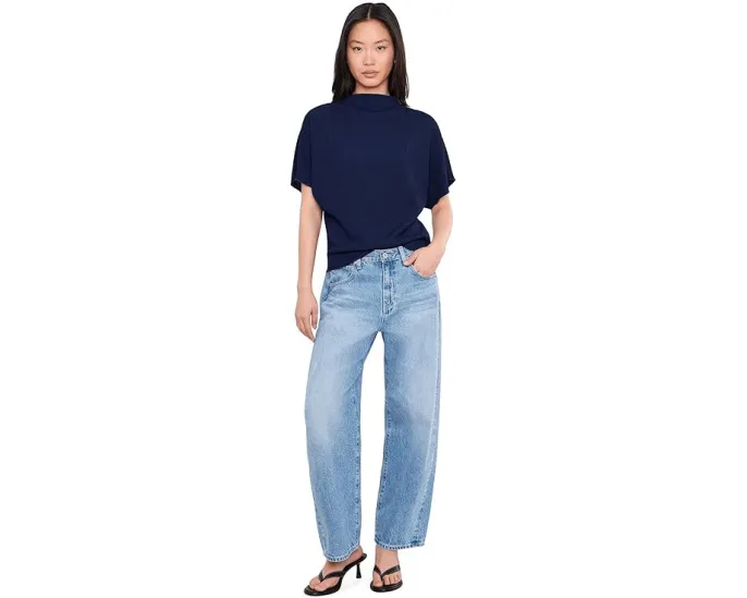 Блуза Vince Camuto с капюшоном-воронкой и короткими рукавами-фонариками