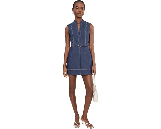 Комбинезон с faux denim и поясом Adrianna Papell
