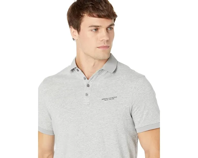 Polo футболка Armani Exchange Slim Fit Milano New York Logo с отложным воротником