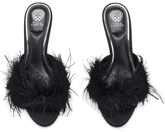 Сандалии-мюли Vince Camuto Paelly на высоком каблуке с перьями