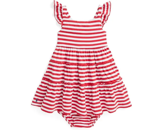 Платье и шорты-блумеры для младенцев из джерси в полоску Polo Ralph Lauren Kids