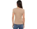 Футболка Petite Stretch Cotton Tee Lauren Ralph Lauren цвета верблюжьей шерсти