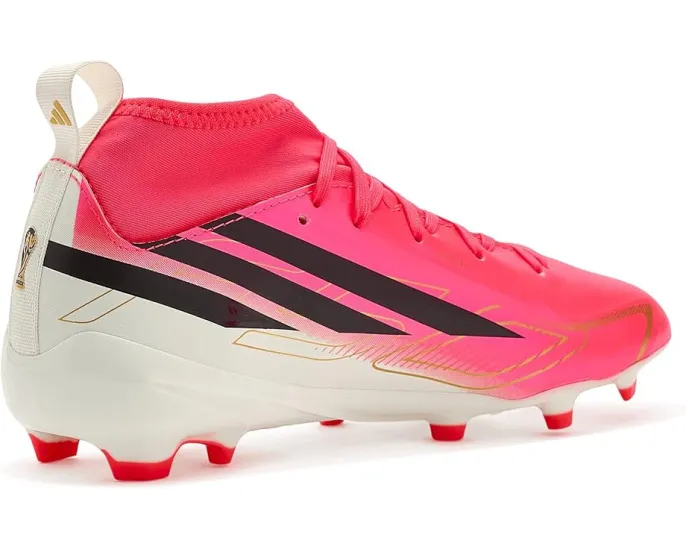 Adidas F50 Hyperfast League Mid Firm Ground детские бутсы с пулл-табом