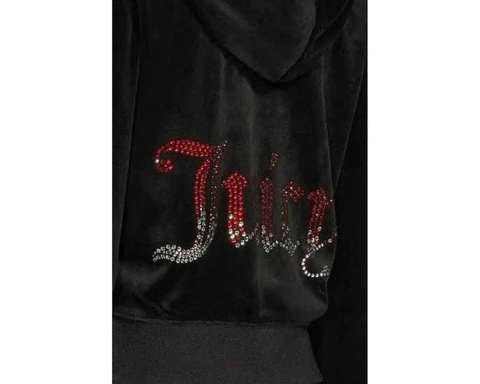 Толстовка Juicy Couture Ombre Hotfix Classic с капюшоном и стразовым логотипом