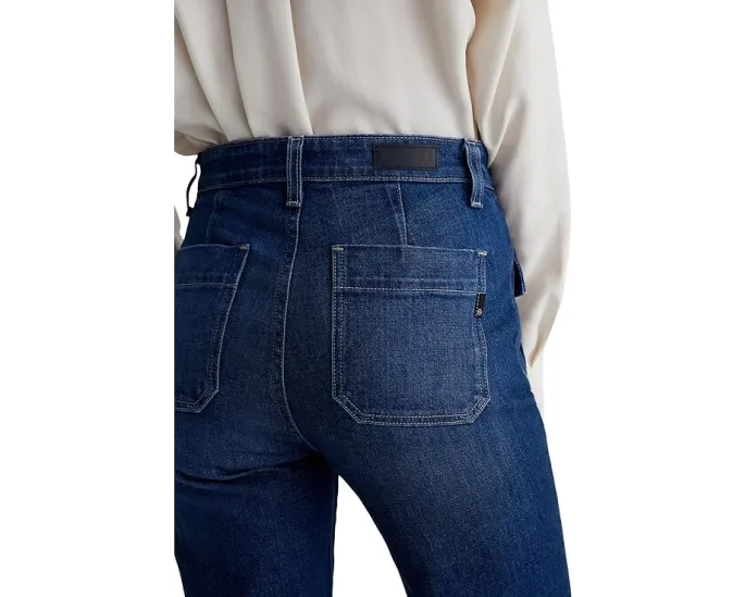 Джинсы AG Jeans Bonnie с расклешенными штанинами и кнопками на карманах