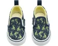 Слипоны Vans Kids Slip On V из холста с боковой липучкой и мягким воротником