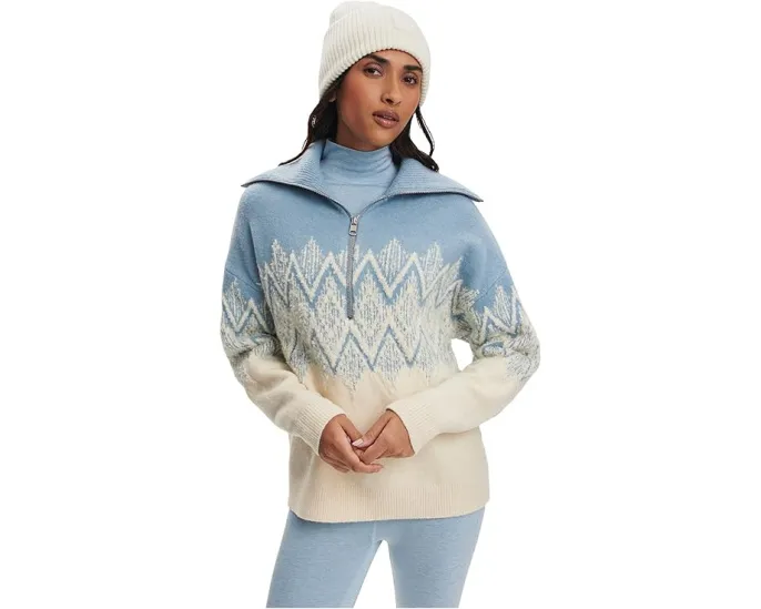 Свитер Varley Hedda Fairisle с полузастежкой молнией и объемным воротником