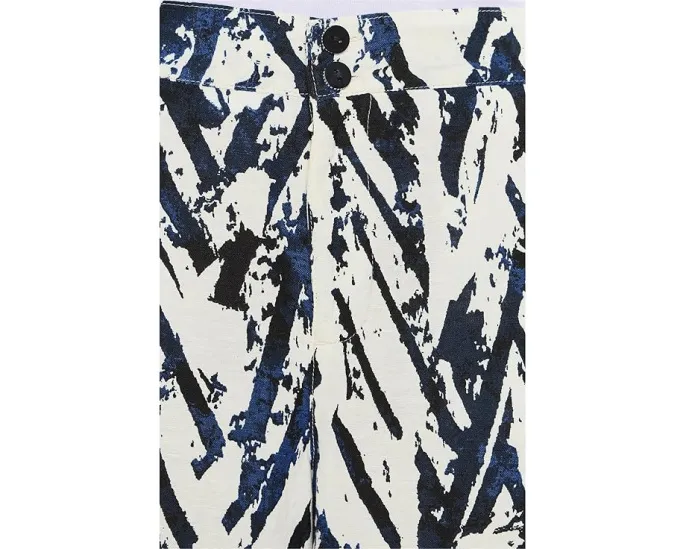 Широкие брюки 31 Indigo Crosshatch Linen с застежкой-молнией и двумя пуговицами NIC+ZOE