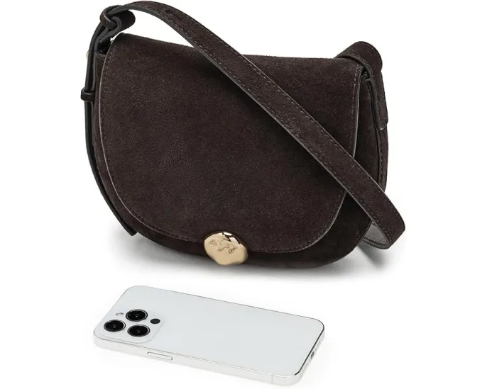 Маленькая сумочка Madewell Suede Sm Dakota Saddle Crossbody из мягкой замши с регулируемым ремнем