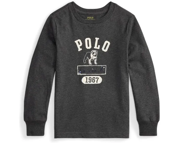 Длинная футболка Polo Ralph Lauren Kids с принтом из хлопкового джерси для малышей и детей младшего возраста