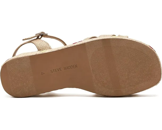 Детские сандалии Steve Madden Magenta на платформе с плетеными бретелями и вышивкой