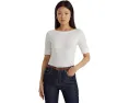 Топ с воротником-лодочкой Lauren Ralph Lauren из хлопка с эластаном