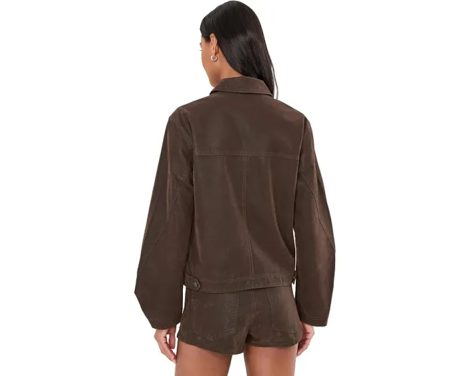 Куртка Free People Blair Vegan Suede Sierra из веганской замши цвета шоколадного торта