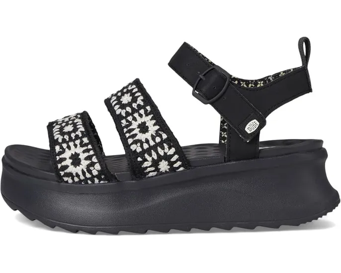 Сандалии Hey Dude Delray Buckle Cottage Crochet с пряжкой и принтованной подкладкой