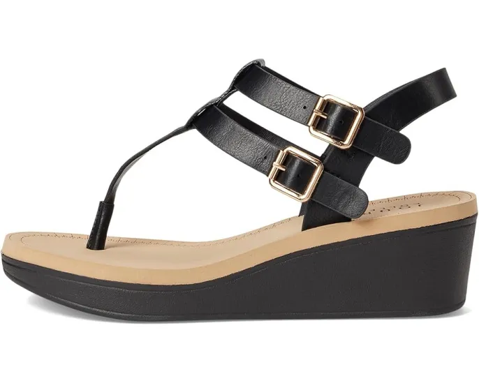 Сандалии Bianca на танкетке с Т-образным ремешком и пряжкой