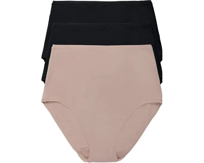 Трусики Bliss Bare Cotton High Waist 3 шт с высокой посадкой и полным покрытием