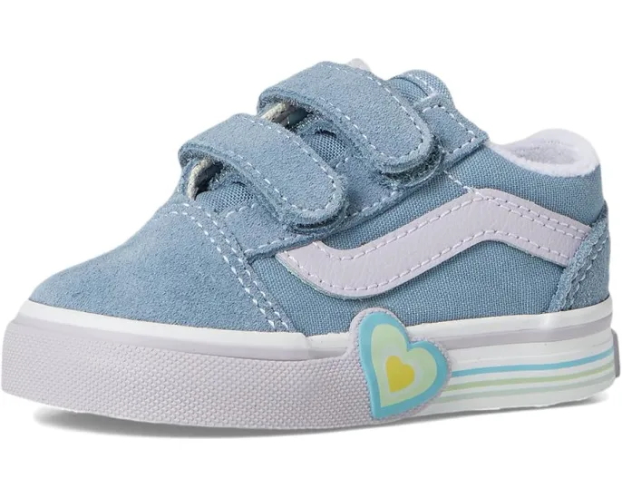 Кроссовки Vans Old Skool V Heart для малышей с липучками и усиленным носком