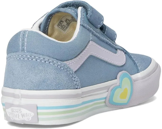 Детские кеды Vans Old Skool V Heart на липучке