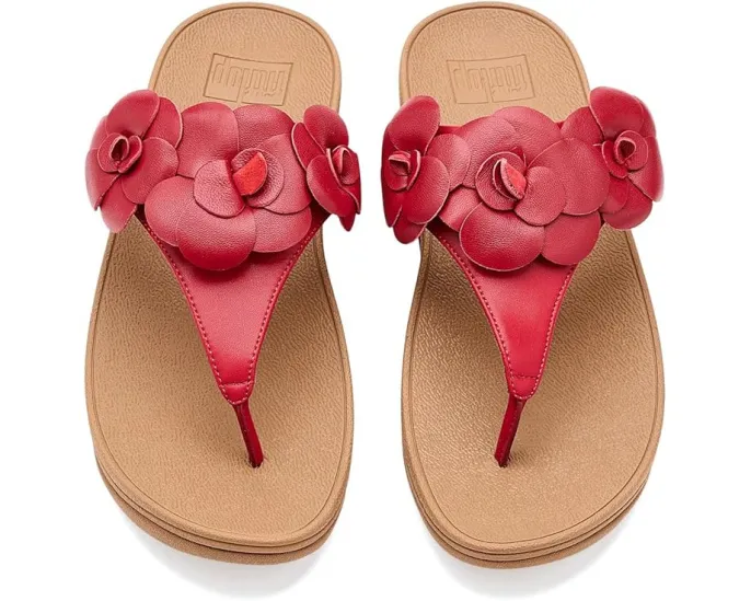 Сандалии FitFlop Lulu Flower с ремешком между пальцев и цветочным декором